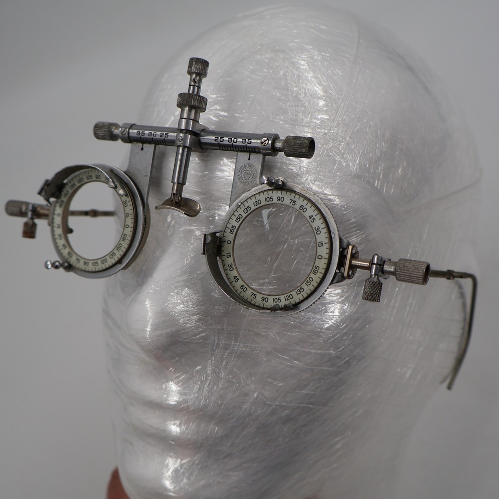 Bausch & Lomb Optical Trial Frame Unisex OS Silver Vintage Steampunk Industrial